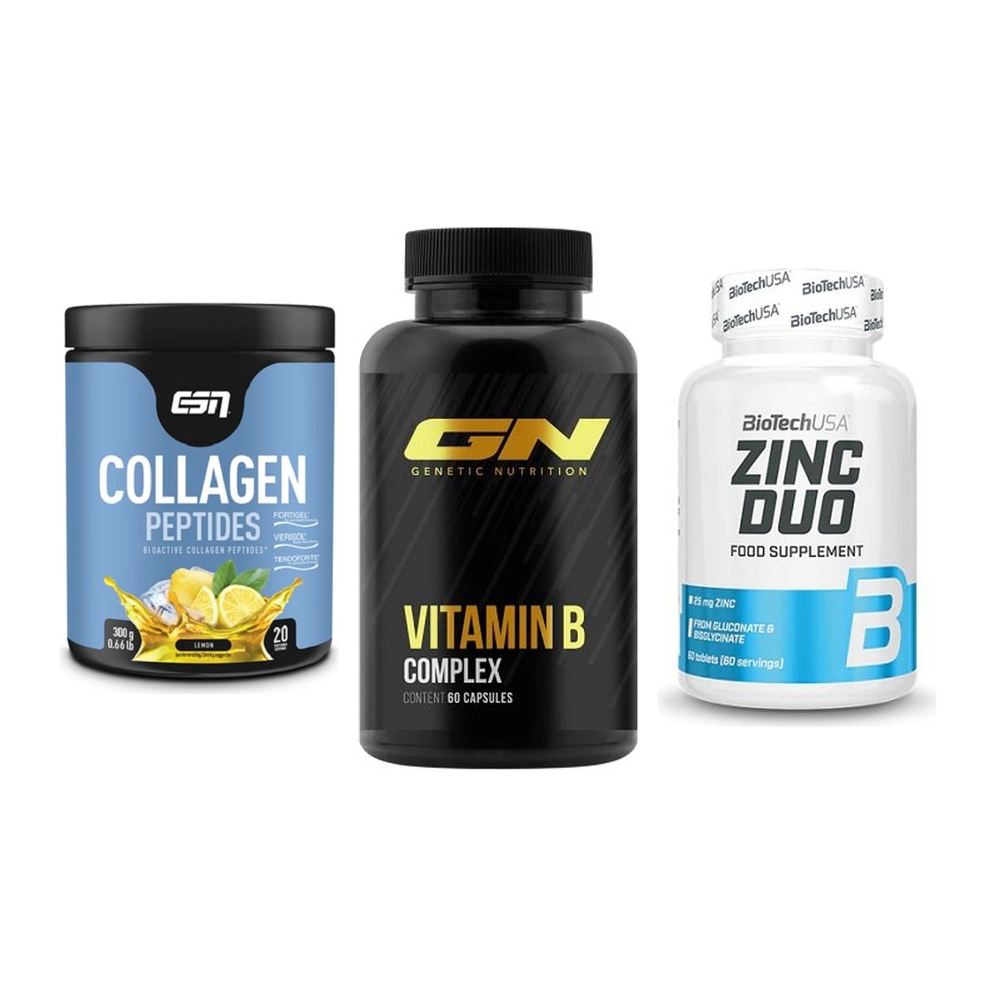 Haut, Haare & Nägel: ESN Collagen + GN Vitamin + BioTech Zinc – alle enthaltenen Artikel