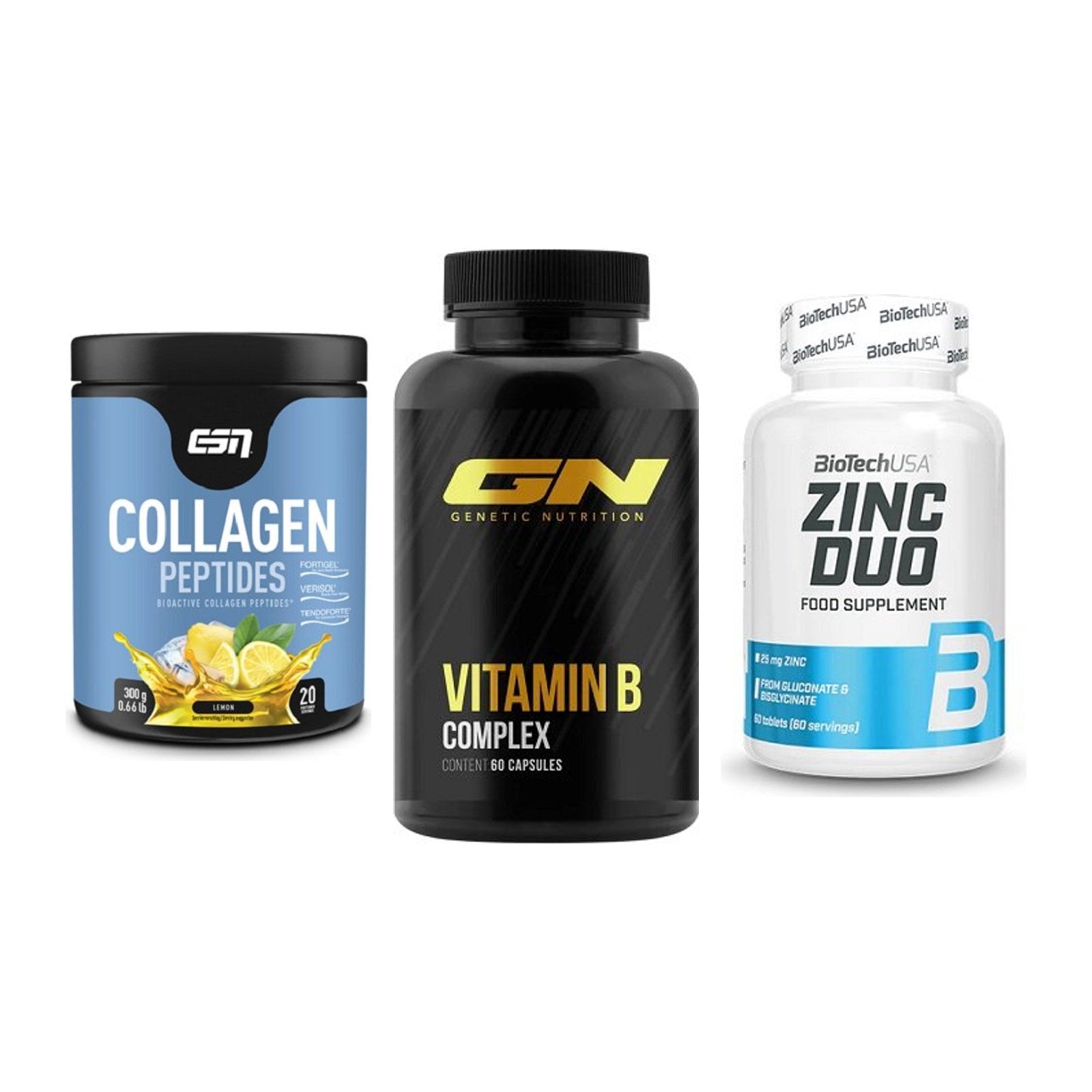 Haut, Haare & Nägel: ESN Collagen + GN Vitamin + BioTech Zinc – alle enthaltenen Artikel