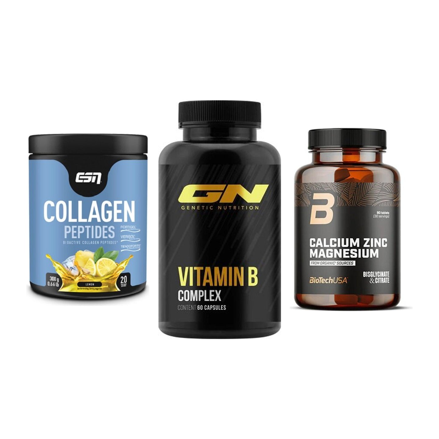 Haut, Haare & Nägel: ESN Collagen + GN Vitamin + BioTech Calciu – alle enthaltenen Artikel