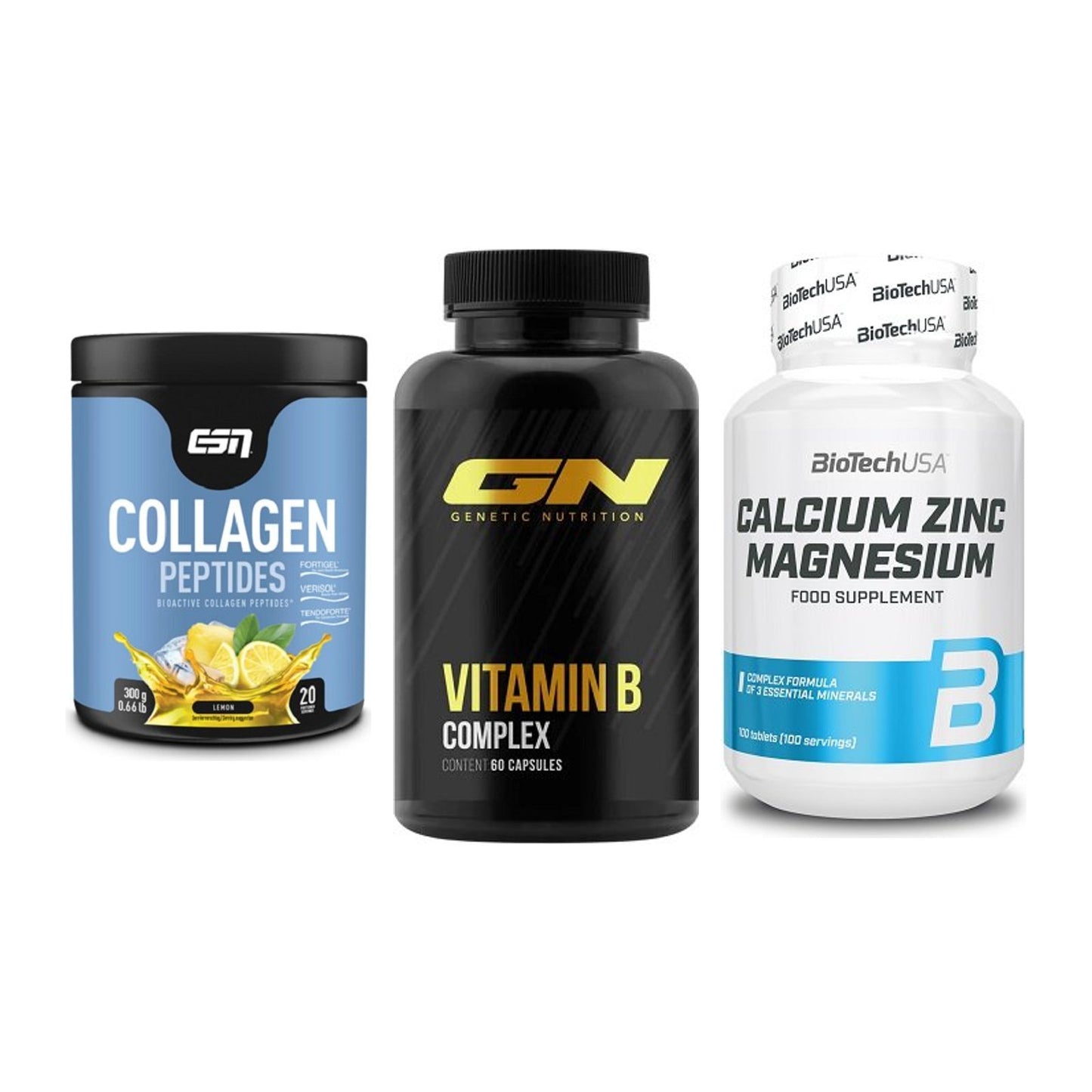 Haut, Haare & Nägel: ESN Collagen + GN Vitamin + BioTech Calciu – alle enthaltenen Artikel