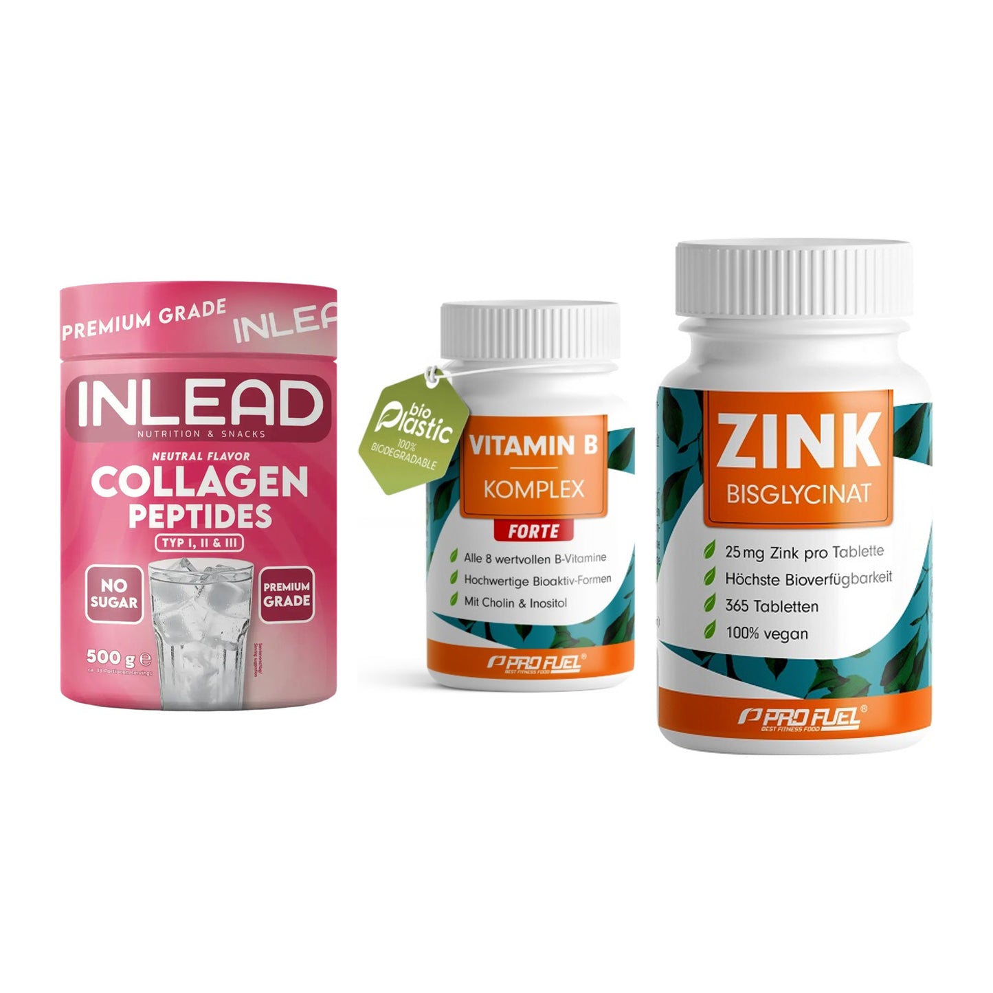 Haut, Haare & Nägel: INLEAD Collage + ProFuel Vitami + ProFuel Zink – alle enthaltenen Artikel