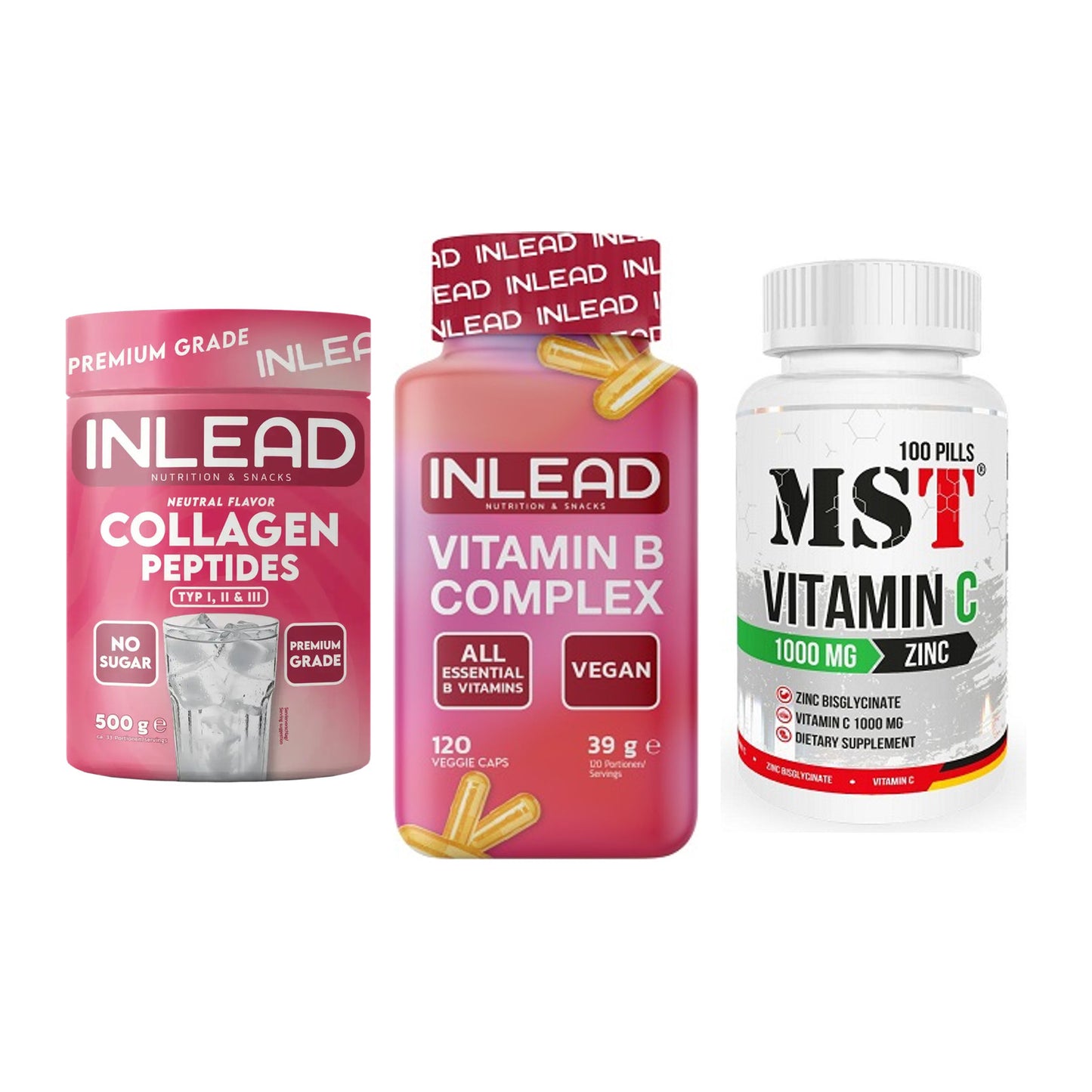 Haut, Haare & Nägel: INLEAD Collage + INLEAD Vitamin + MST Vitamin C – alle enthaltenen Artikel