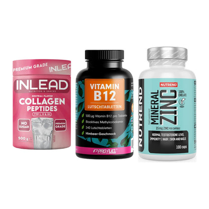 Haut, Haare & Nägel: INLEAD Collage + ProFuel Vitami + Nutrend Zinc – alle enthaltenen Artikel