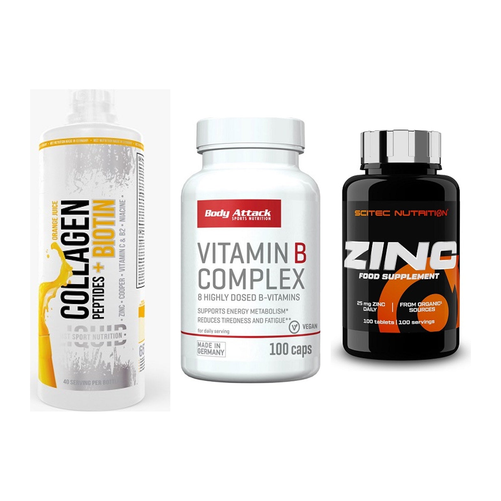 Haut, Haare & Nägel: MST Collagen + Body Attack + Scitec Zinc – alle enthaltenen Artikel
