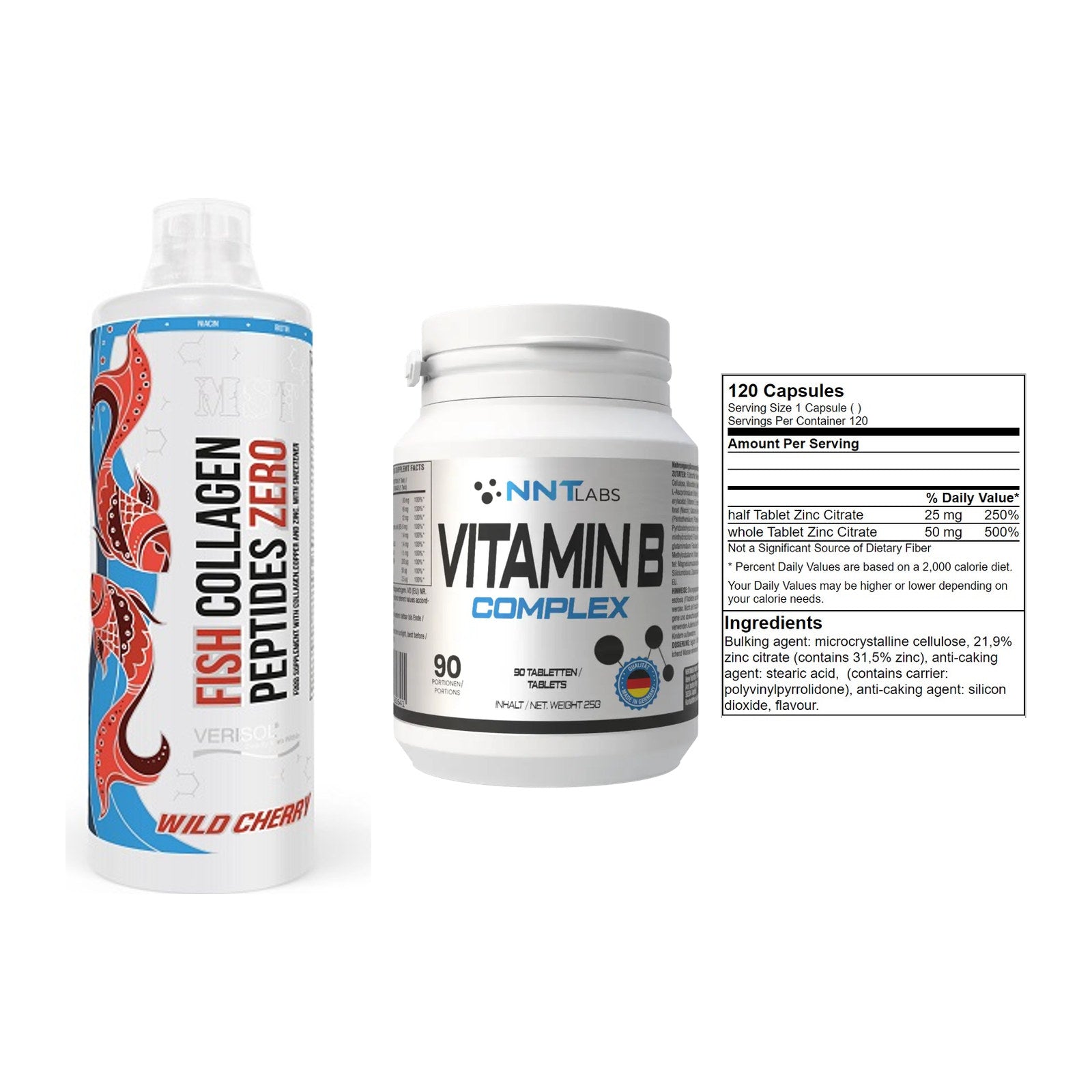Haut, Haare & Nägel: MST Fish + NNT Vitamin B + GN Zinc Citrat – alle enthaltenen Artikel