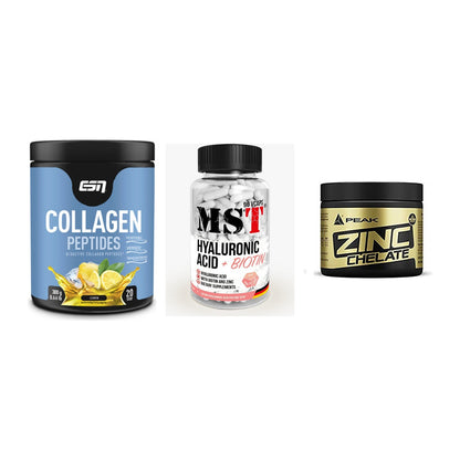 Haut, Haare & Nägel: ESN Collagen + MST Hyaluronic + Peak Zink – alle enthaltenen Artikel