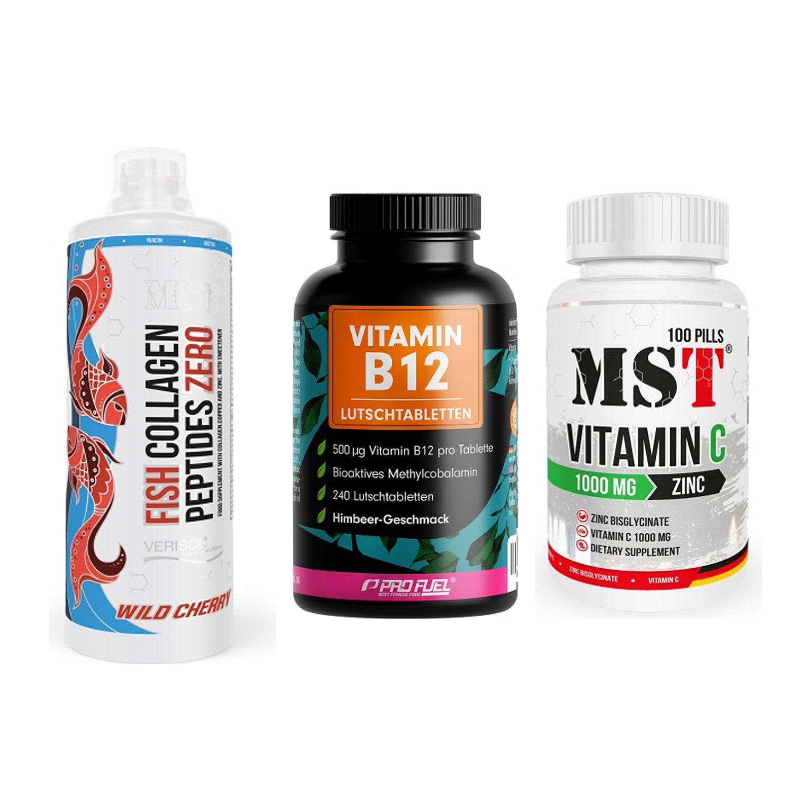 Haut, Haare & Nägel: MST Fish + ProFuel Vitami + MST Vitamin C – alle enthaltenen Artikel