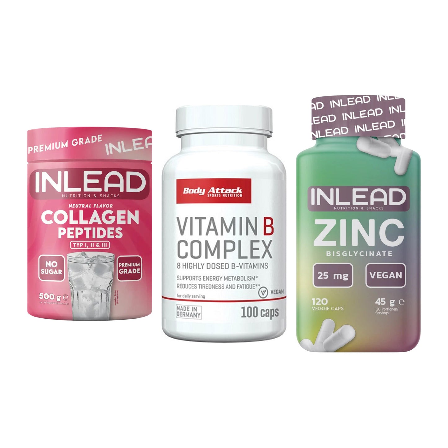 Haut, Haare & Nägel: INLEAD Collage + Body Attack + INLEAD Zink – alle enthaltenen Artikel