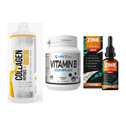 Haut, Haare & Nägel: MST Collagen + NNT Vitamin B + ProFuel Zink – alle enthaltenen Artikel