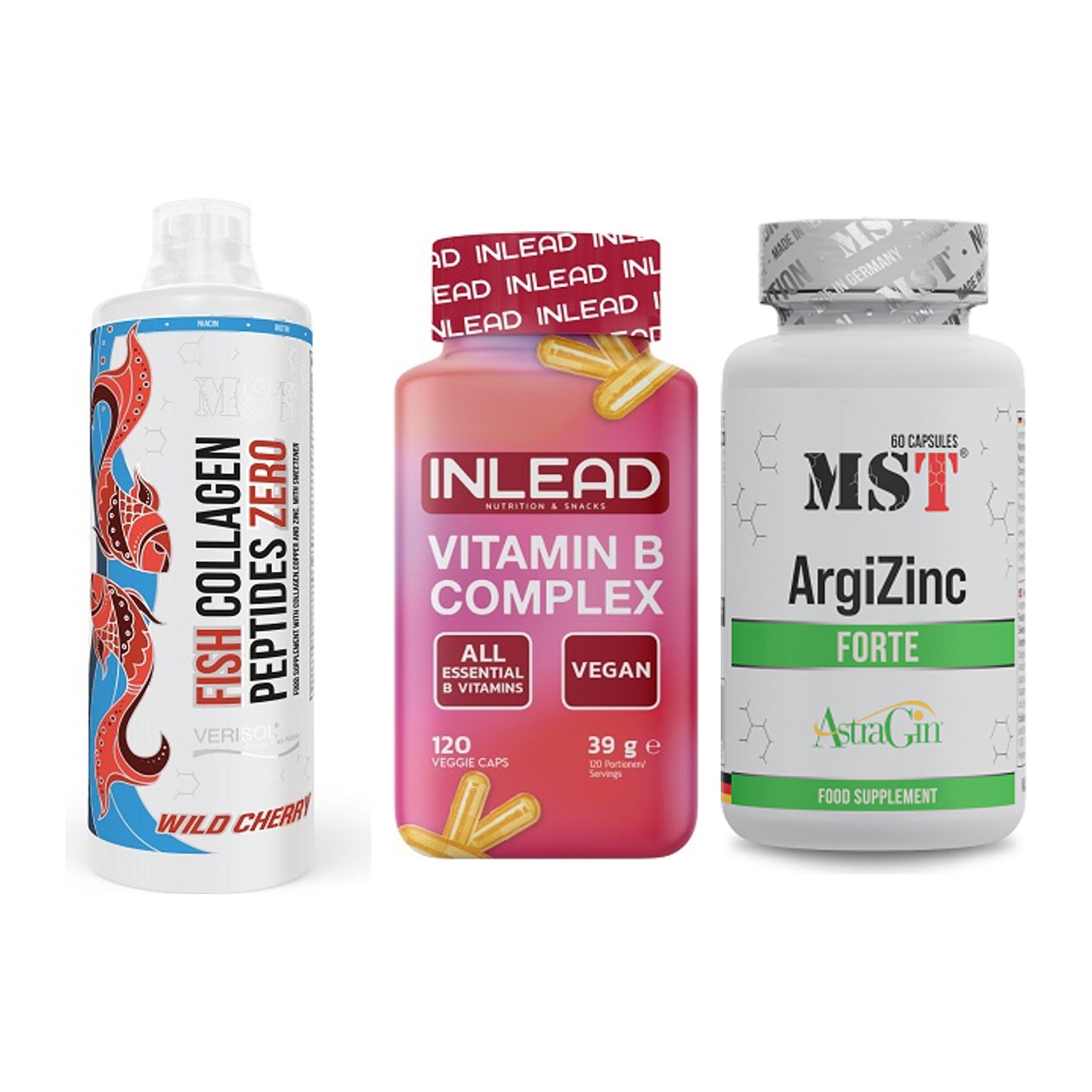 Haut, Haare & Nägel: MST Fish + INLEAD Vitamin + MST ArgiZinc – alle enthaltenen Artikel