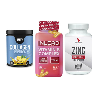Haut, Haare & Nägel: ESN Collagen + INLEAD Vitamin + #GYMJUICE ZINC – alle enthaltenen Artikel