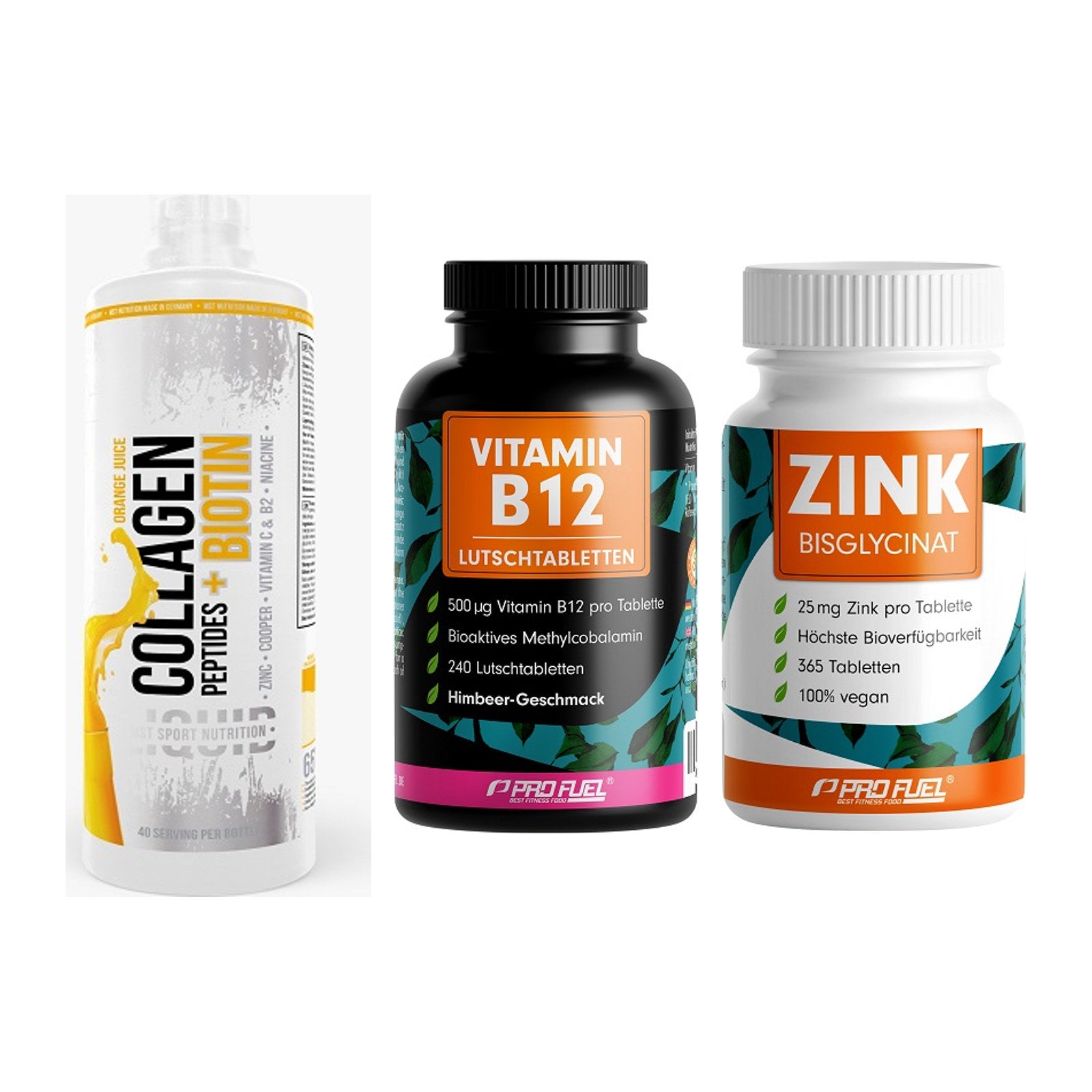 Haut, Haare & Nägel: MST Collagen + ProFuel Vitami + ProFuel Zink – alle enthaltenen Artikel
