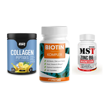 Haut, Haare & Nägel: ESN Collagen + ProFuel BIOTIN + MST Zinc – alle enthaltenen Artikel
