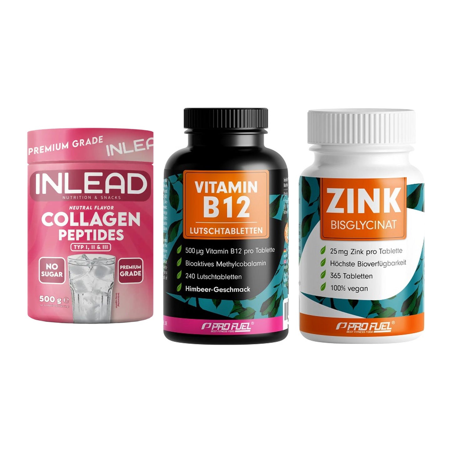 Haut, Haare & Nägel: INLEAD Collage + ProFuel Vitami + ProFuel Zink – alle enthaltenen Artikel