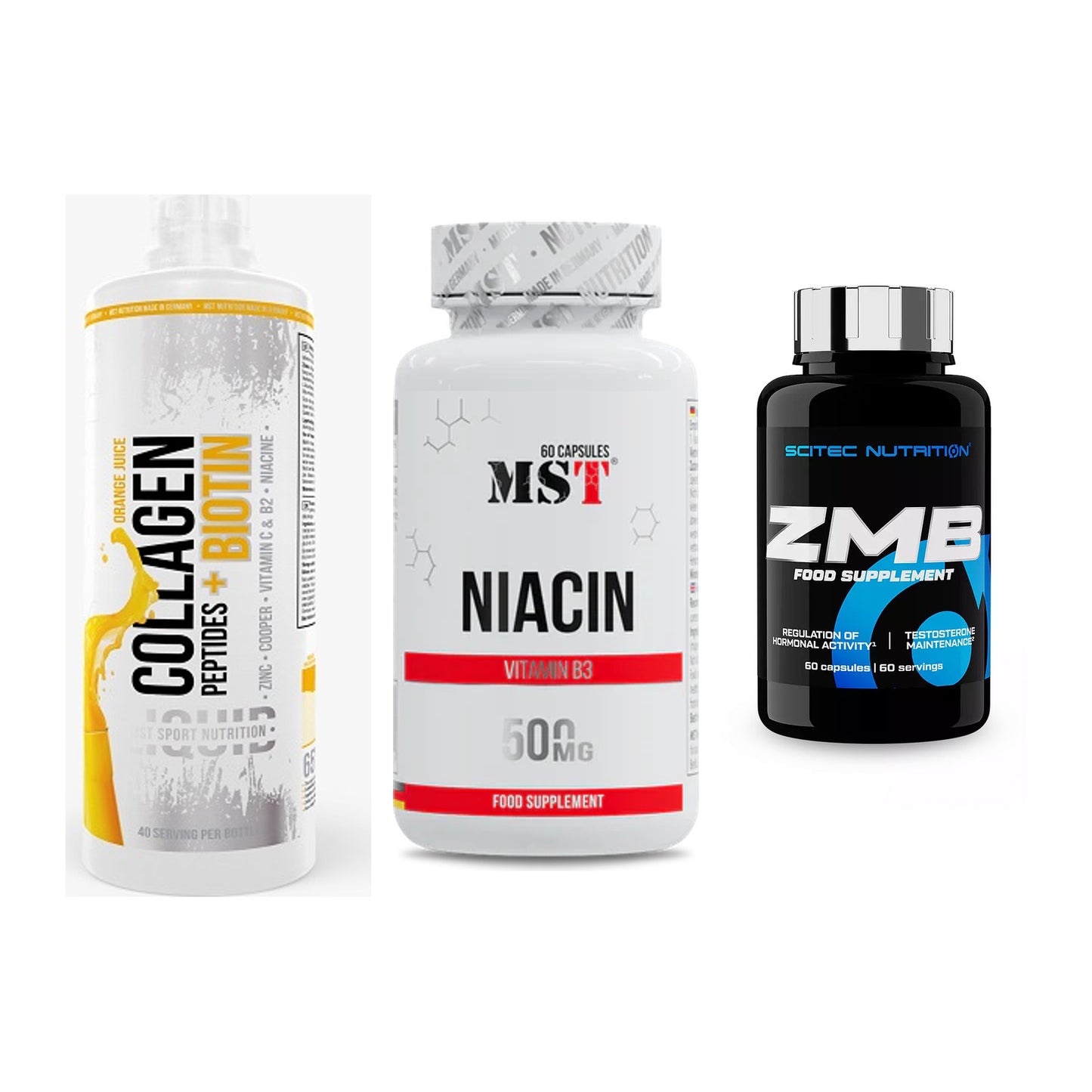Haut, Haare & Nägel: MST Collagen + MST Niacin + Scitec ZMB – alle enthaltenen Artikel