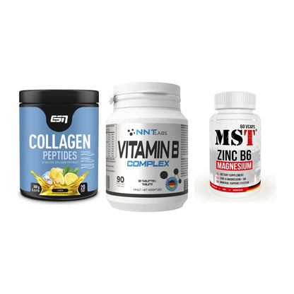 Haut, Haare & Nägel: ESN Collagen + NNT Vitamin B + MST Zinc – alle enthaltenen Artikel