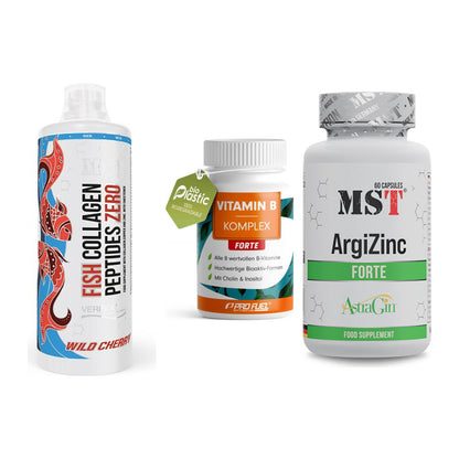 Haut, Haare & Nägel: MST Fish + ProFuel Vitami + MST ArgiZinc – alle enthaltenen Artikel