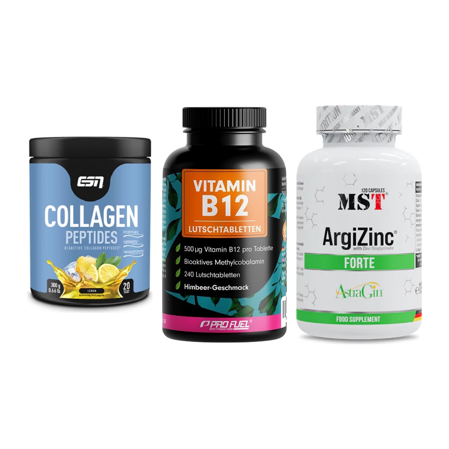 Haut, Haare & Nägel: ESN Collagen + ProFuel Vitami + MST ArgiZinc – alle enthaltenen Artikel