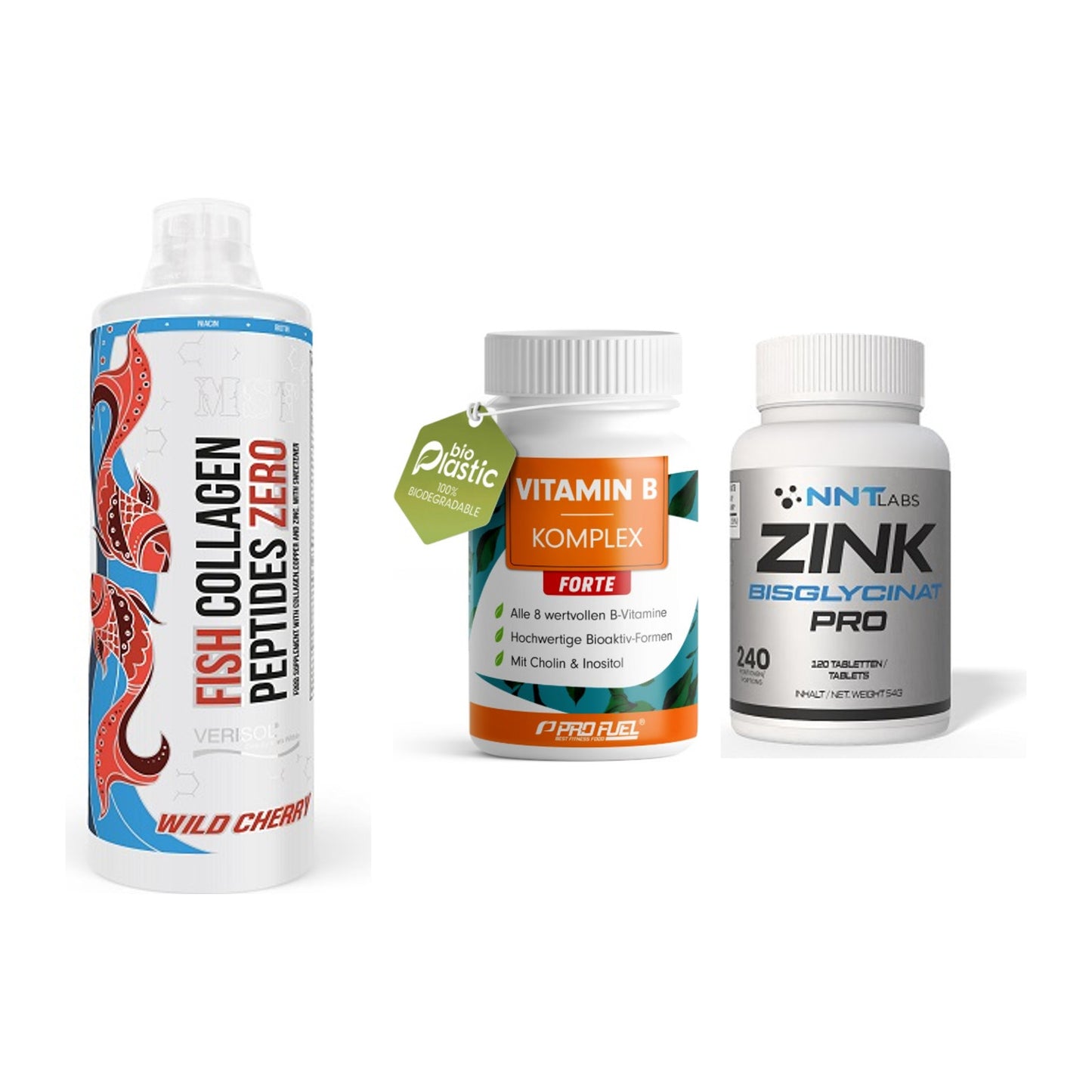 Haut, Haare & Nägel: MST Fish + ProFuel Vitami + NNT Zink 50mg – alle enthaltenen Artikel