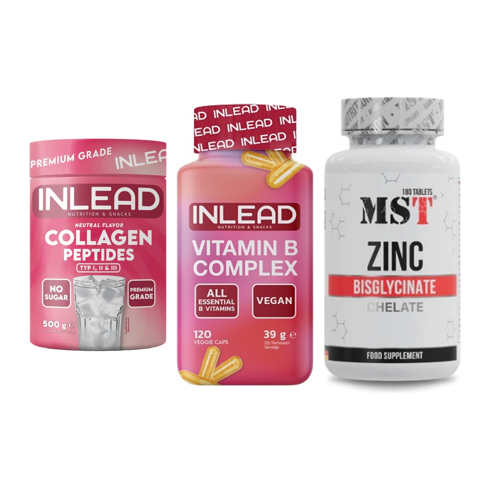 Haut, Haare & Nägel: INLEAD Collage + INLEAD Vitamin + MST Zinc – alle enthaltenen Artikel