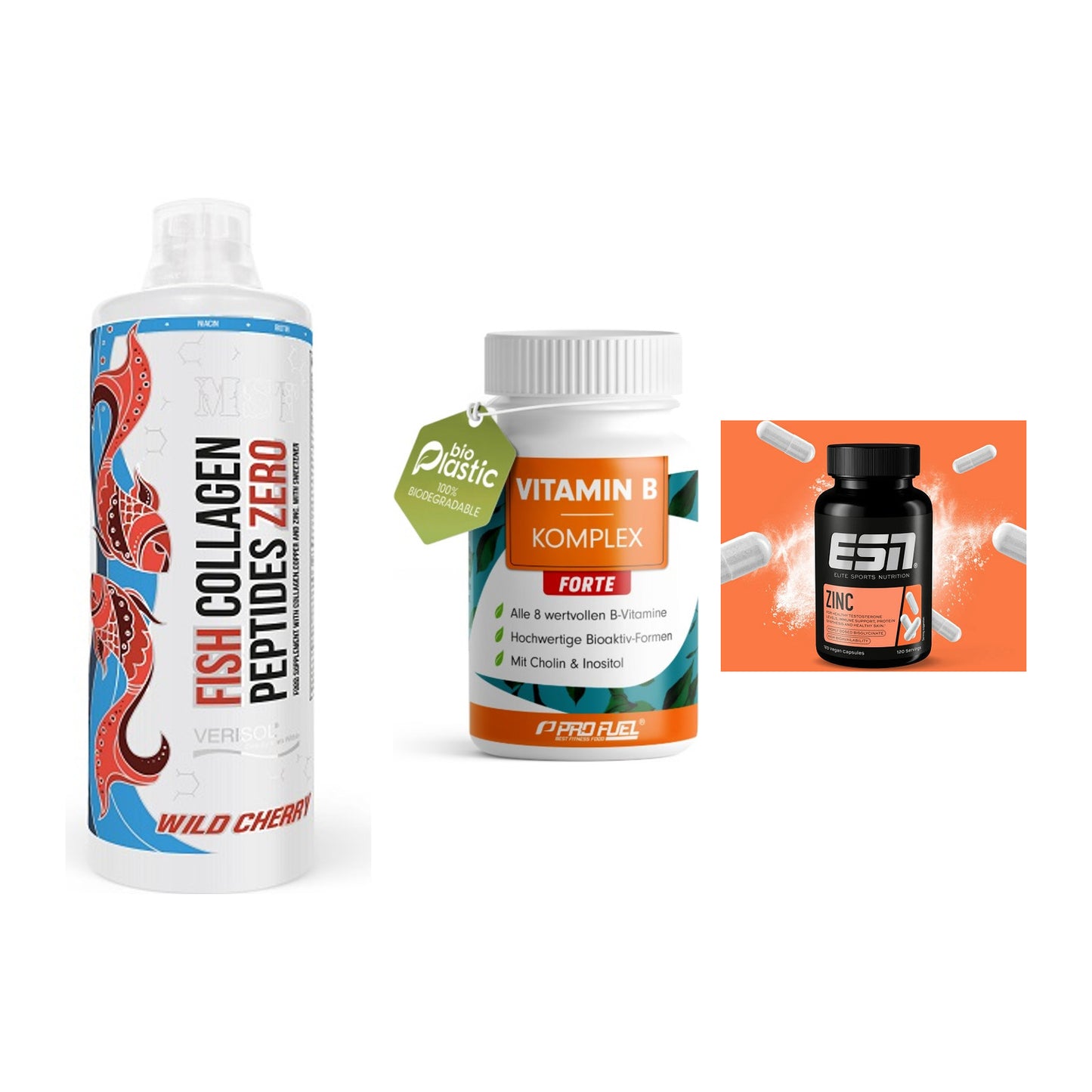 Haut, Haare & Nägel: MST Fish + ProFuel Vitami + ESN Zinc – alle enthaltenen Artikel