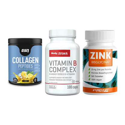 Haut, Haare & Nägel: ESN Collagen + Body Attack + ProFuel Zink – alle enthaltenen Artikel