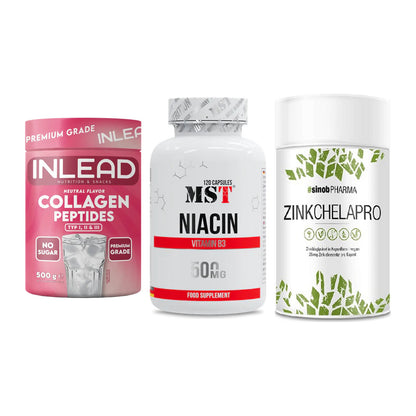 Haut, Haare & Nägel: INLEAD Collage + MST Niacin + Sinob Zink – alle enthaltenen Artikel