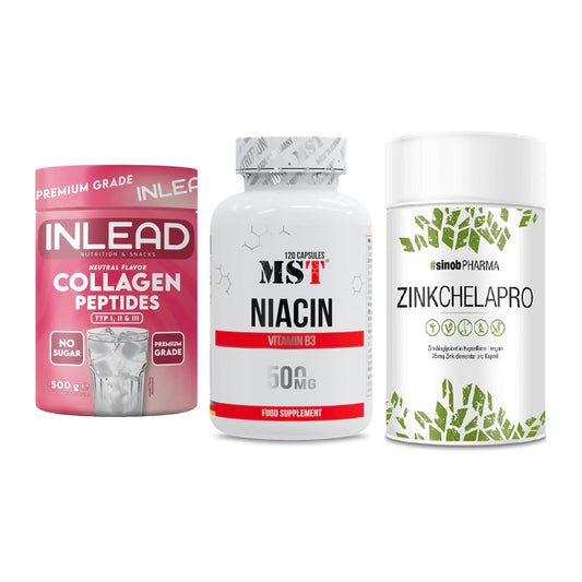 Haut, Haare & Nägel: INLEAD Collage + MST Niacin + Sinob Zink – alle enthaltenen Artikel