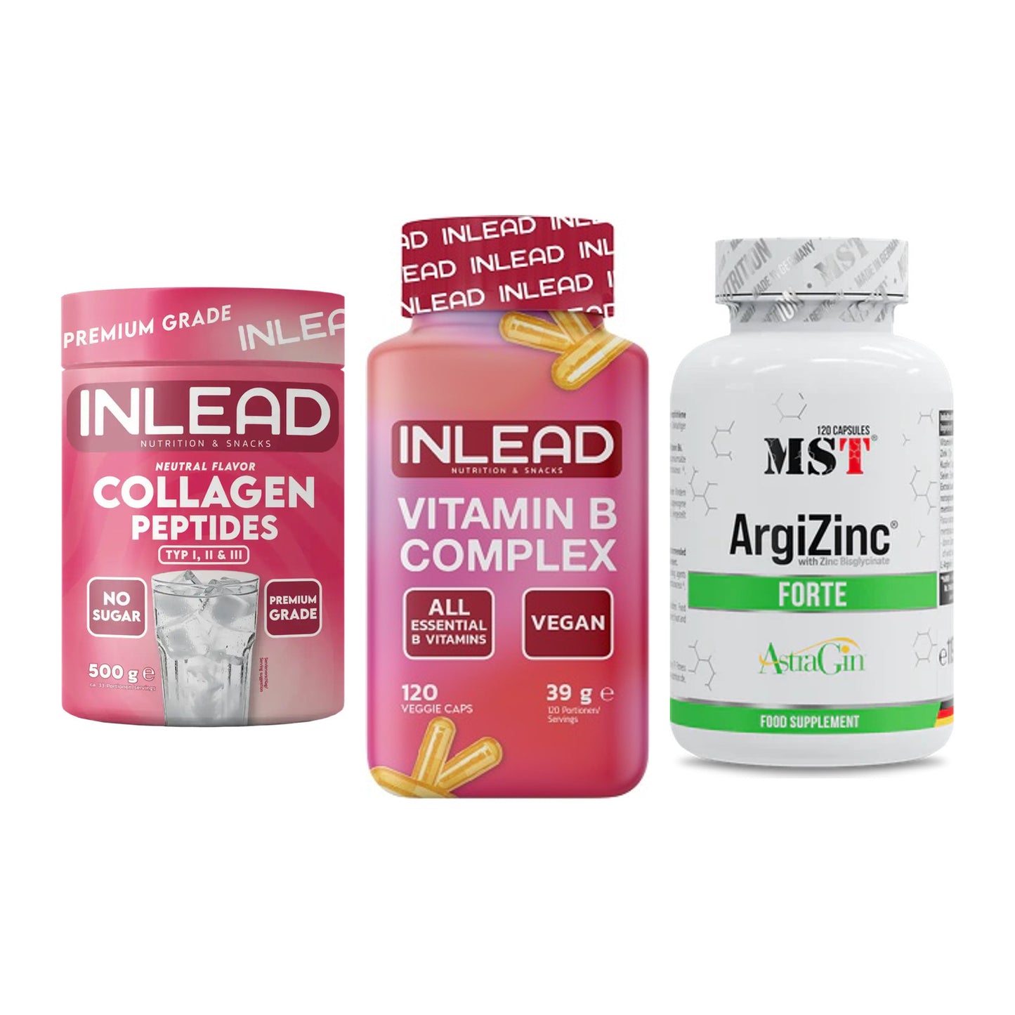 Haut, Haare & Nägel: INLEAD Collage + INLEAD Vitamin + MST ArgiZinc – alle enthaltenen Artikel
