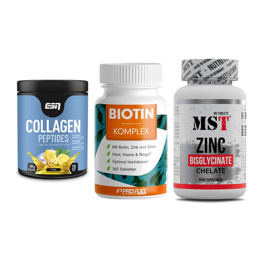 Haut, Haare & Nägel: ESN Collagen + ProFuel BIOTIN + MST Zinc – alle enthaltenen Artikel