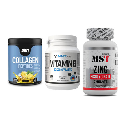 Haut, Haare & Nägel: ESN Collagen + NNT Vitamin B + MST Zinc – alle enthaltenen Artikel