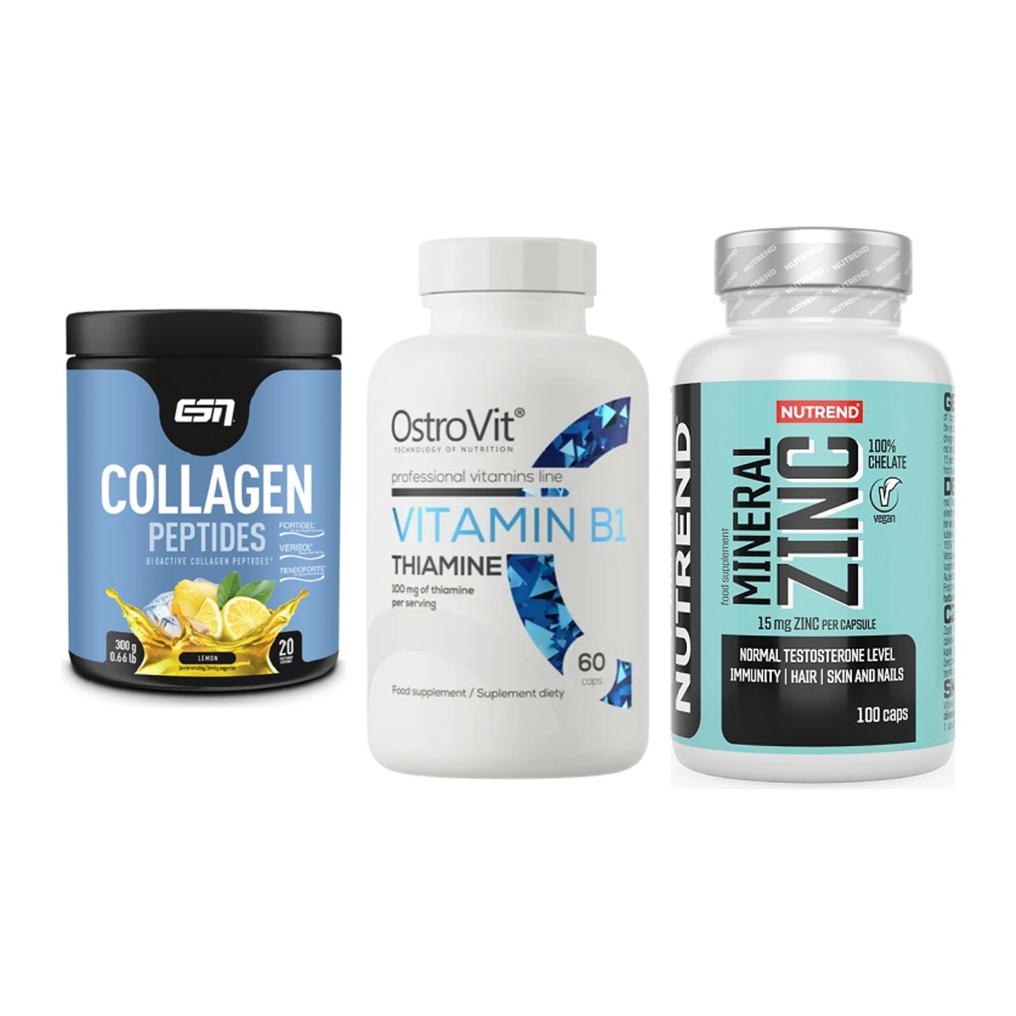 Haut, Haare & Nägel: ESN Collagen + Ostrovit + Nutrend Zinc – alle enthaltenen Artikel