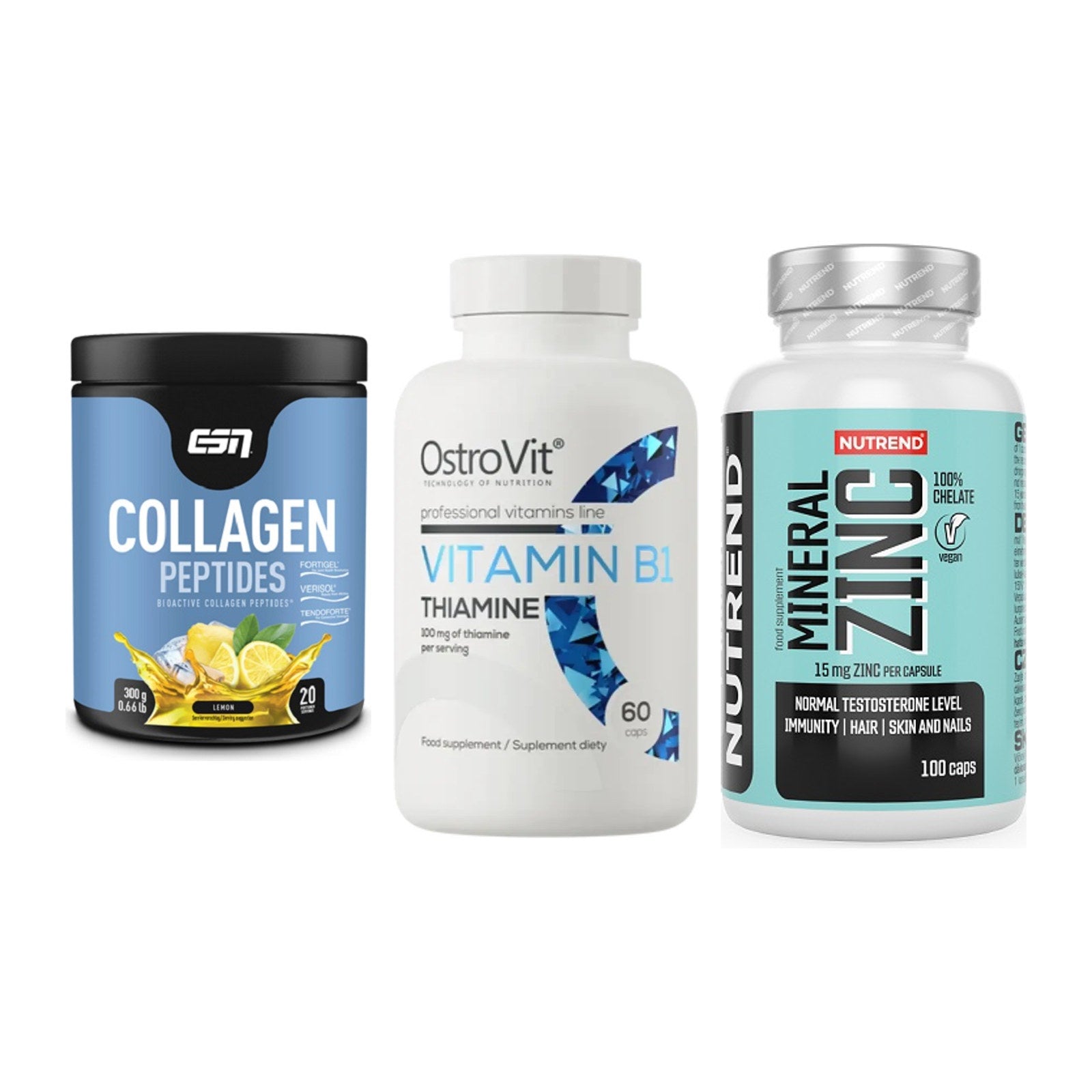 Haut, Haare & Nägel: ESN Collagen + Ostrovit + Nutrend Zinc – alle enthaltenen Artikel