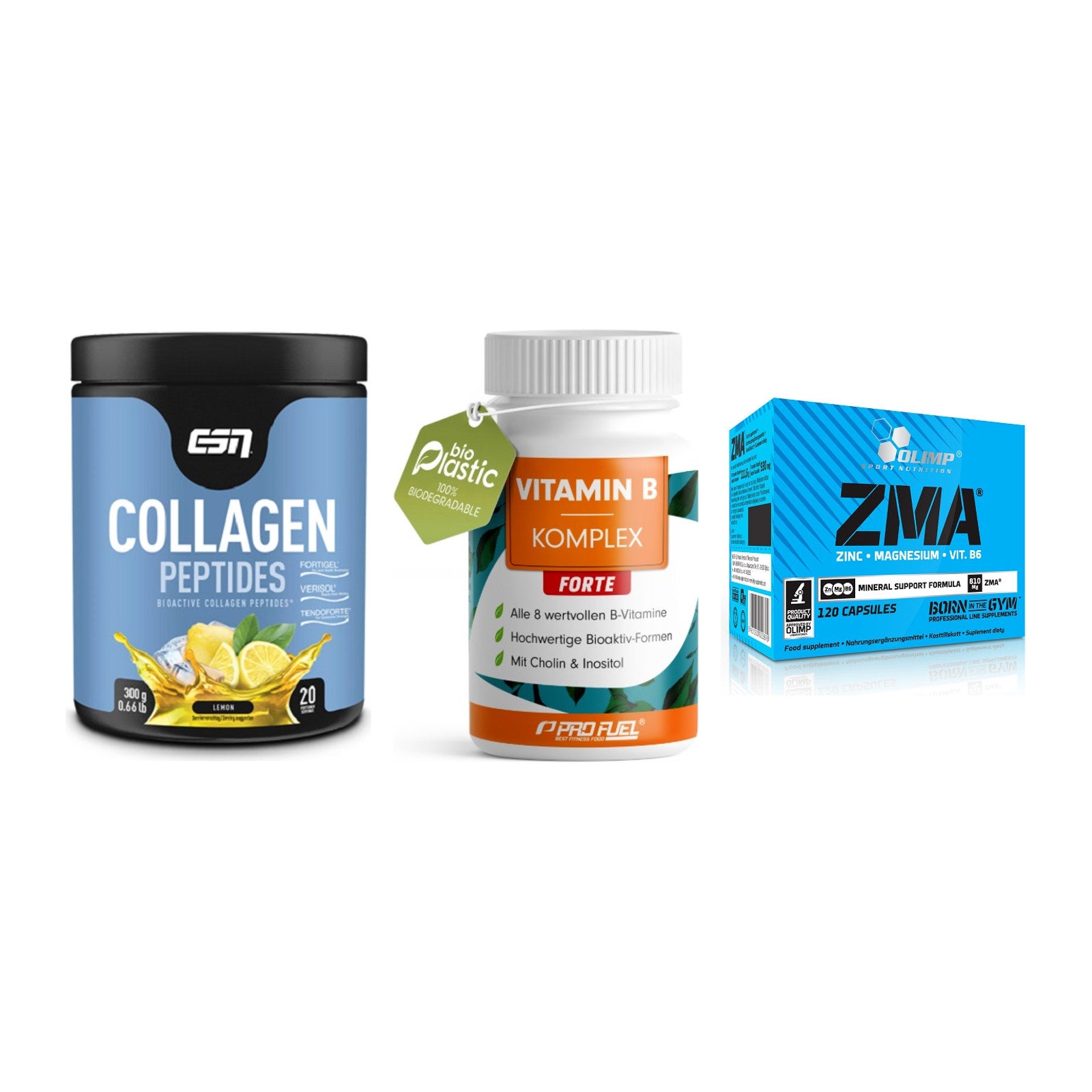 Haut, Haare & Nägel: ESN Collagen + ProFuel Vitami + Olimp ZMA – alle enthaltenen Artikel