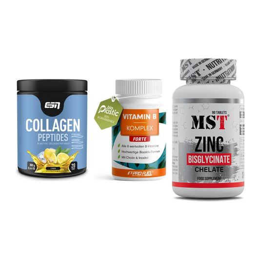Haut, Haare & Nägel: ESN Collagen + ProFuel Vitami + MST Zinc – alle enthaltenen Artikel