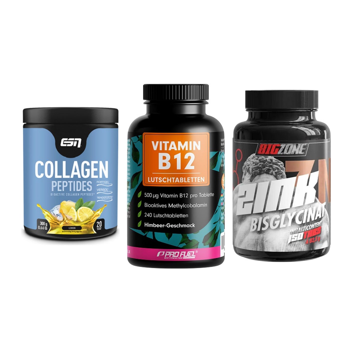 Haut, Haare & Nägel: ESN Collagen + ProFuel Vitami + Big Zone Zink – alle enthaltenen Artikel