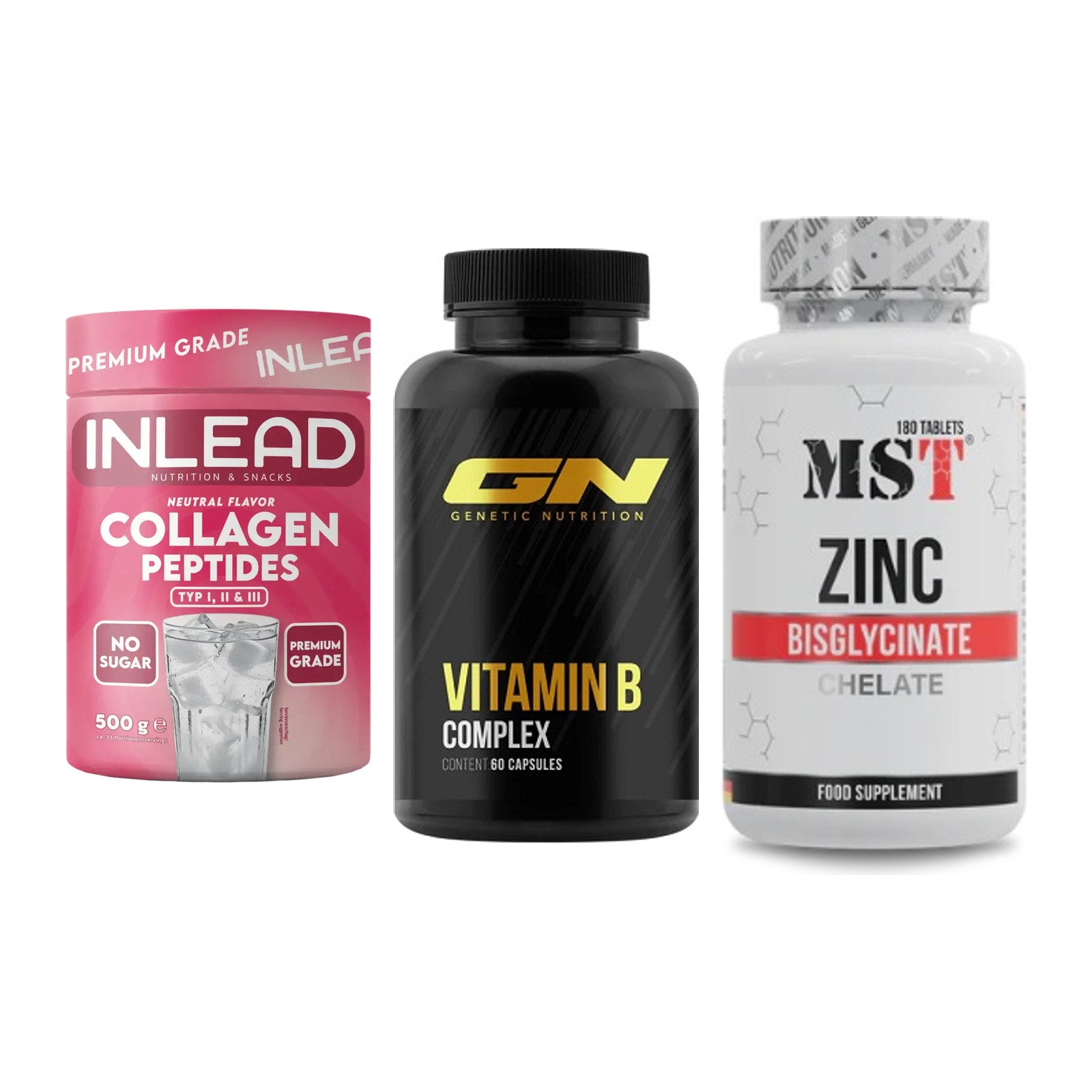 Haut, Haare & Nägel: INLEAD Collage + GN Vitamin + MST Zinc – alle enthaltenen Artikel