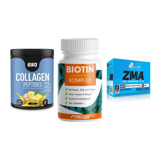 Haut, Haare & Nägel: ESN Collagen + ProFuel BIOTIN + Olimp ZMA – alle enthaltenen Artikel