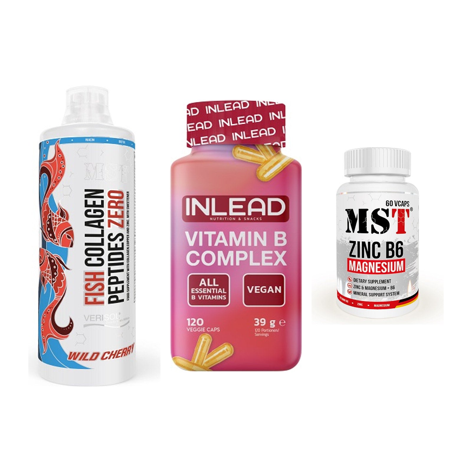 Haut, Haare & Nägel: MST Fish + INLEAD Vitamin + MST Zinc – alle enthaltenen Artikel
