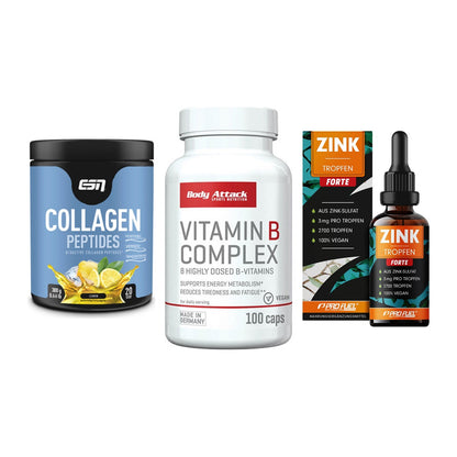 Haut, Haare & Nägel: ESN Collagen + Body Attack + ProFuel Zink – alle enthaltenen Artikel