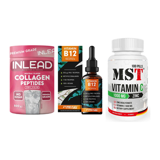 Haut, Haare & Nägel: INLEAD Collage + ProFuel Vitami + MST Vitamin C – alle enthaltenen Artikel