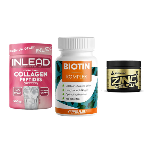 Haut, Haare & Nägel: INLEAD Collage + ProFuel BIOTIN + Peak Zink – alle enthaltenen Artikel
