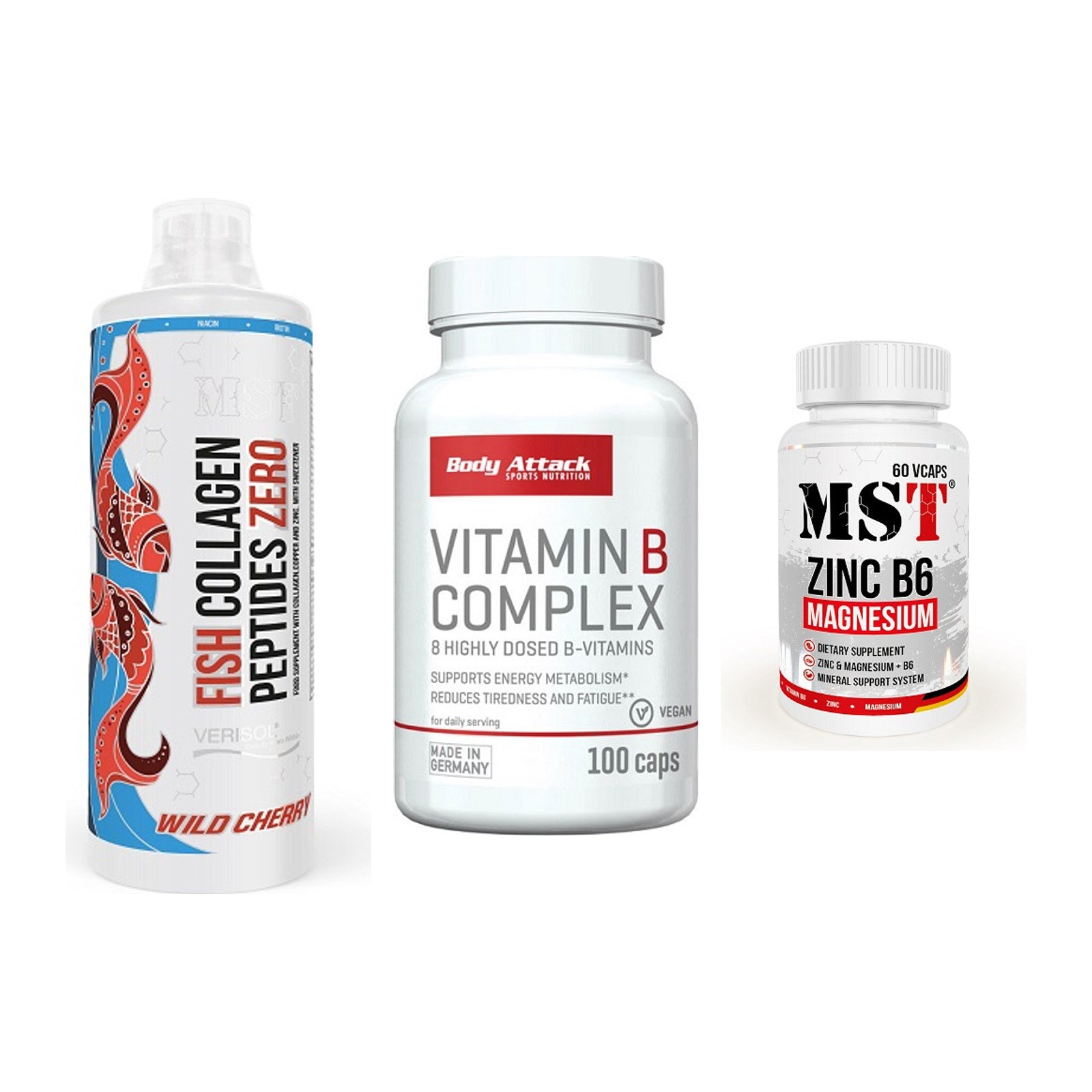 Haut, Haare & Nägel: MST Fish + Body Attack + MST Zinc – alle enthaltenen Artikel