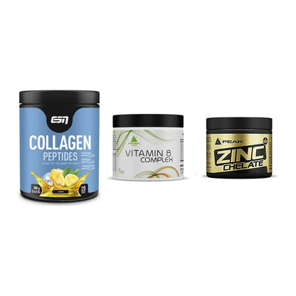 Haut, Haare & Nägel: ESN Collagen + Peak Vitamin B + Peak Zink – alle enthaltenen Artikel