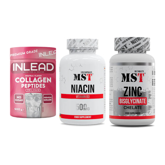Haut, Haare & Nägel: INLEAD Collage + MST Niacin + MST Zinc – alle enthaltenen Artikel