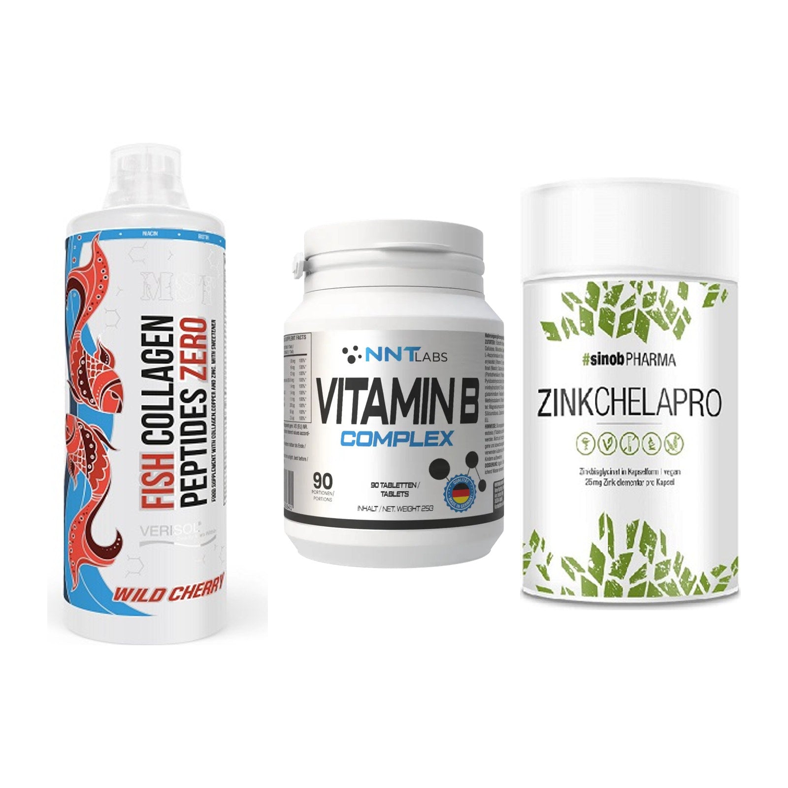 Haut, Haare & Nägel: MST Fish + NNT Vitamin B + Sinob Zink – alle enthaltenen Artikel