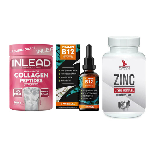 Haut, Haare & Nägel: INLEAD Collage + ProFuel Vitami + #GYMJUICE ZINC – alle enthaltenen Artikel