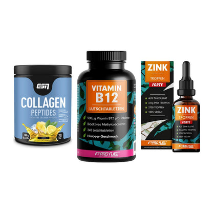 Haut, Haare & Nägel: ESN Collagen + ProFuel Vitami + ProFuel Zink – alle enthaltenen Artikel