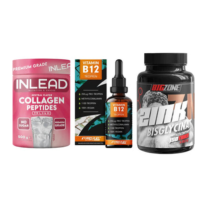 Haut, Haare & Nägel: INLEAD Collage + ProFuel Vitami + Big Zone Zink – alle enthaltenen Artikel