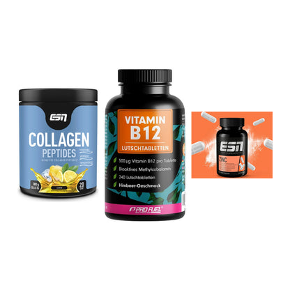 Haut, Haare & Nägel: ESN Collagen + ProFuel Vitami + ESN Zinc – alle enthaltenen Artikel